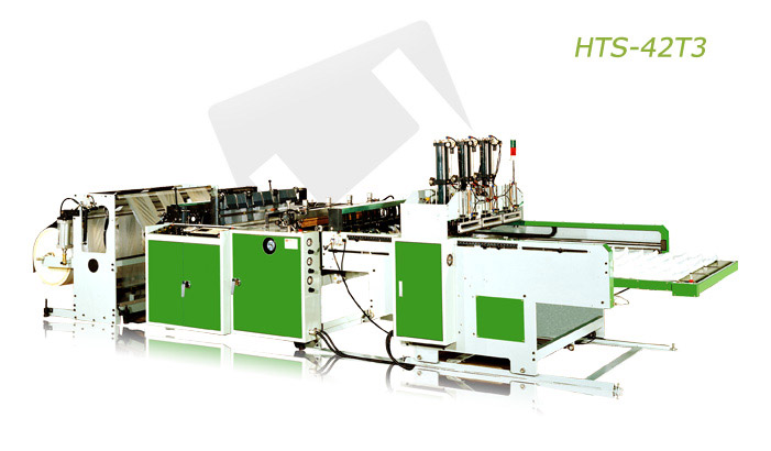 三线全自动伺服控制印刷背心袋制袋机 (HTS-42T3)