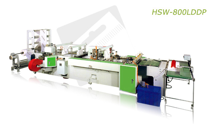 Fully Automatic Loop Handle, Die-Cut, Draw Tape & Patch Handle Bag Making Machine (HSW-800LDDP)