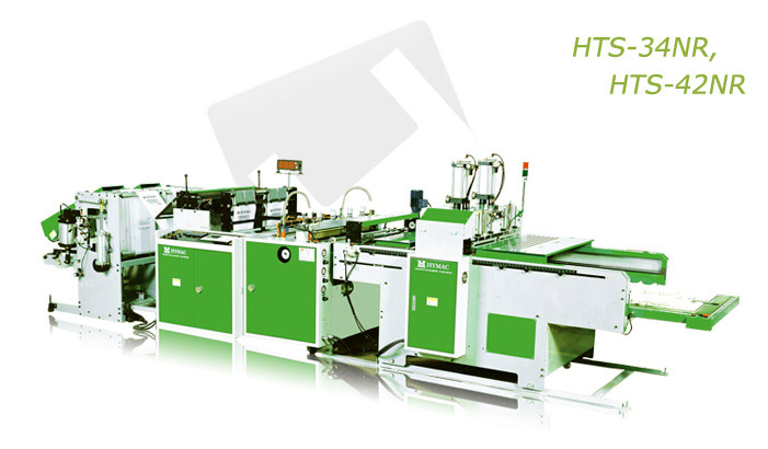 Máquina fabricadora de dos pistas, de bolsas impresas tipo camiseta completamente automática con servo motor (HTS-34NR, HTS-42NR)